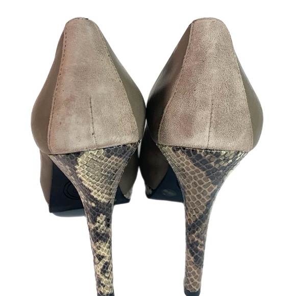 Jessica Simpson Taupe Peep-Toe Heels Sz 10 - Picture 3 of 7